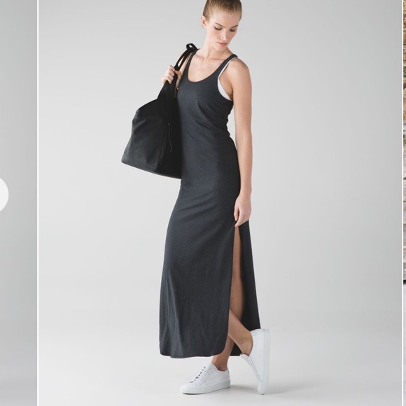 lululemon athletica Dresses & Skirts - Lululemon Refresh Maxi Dress | Size 8 | Heathered black